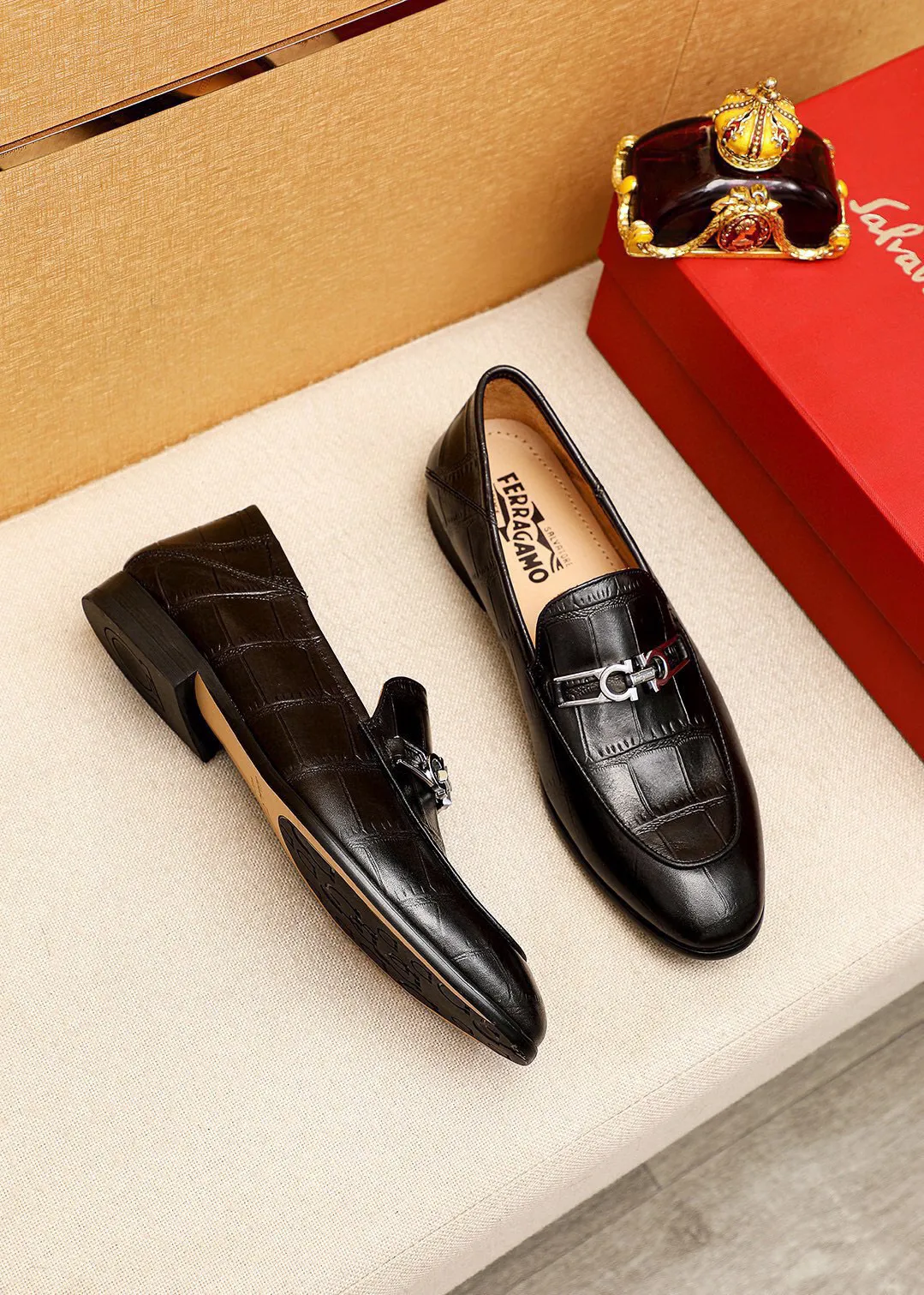 Men's shoes 💰480 💐[Ferragamo/Ferragamo] (high-end Niuli) New 🐲Ferragamo* Ferragamo classic formal leather shoes! The upper is made of imported first-layer cowhide and the upper is made of comfortable first-layer cowhide leather lining! Original wear-resistant rubber outsole! High quality products! Code number 38-44 (45🉑️customized)